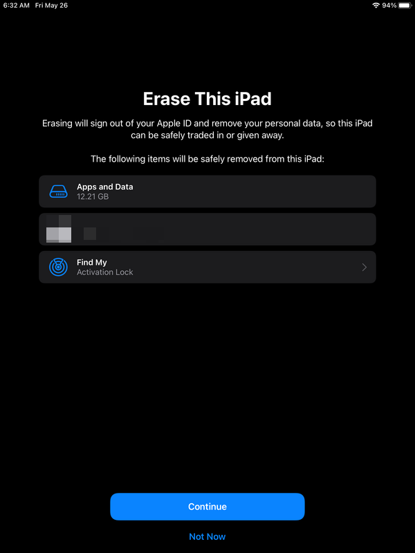 erase this ipad