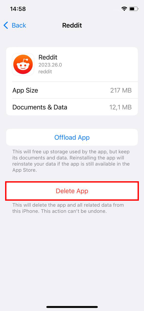 delete unused apps