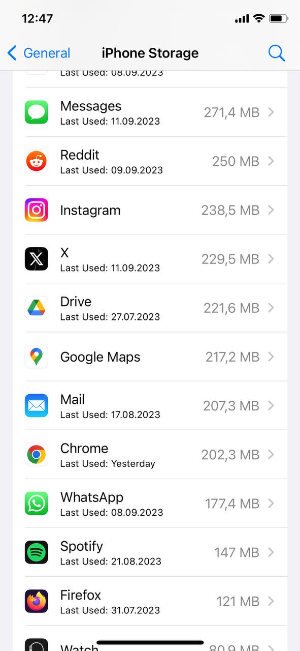 google maps app in storage