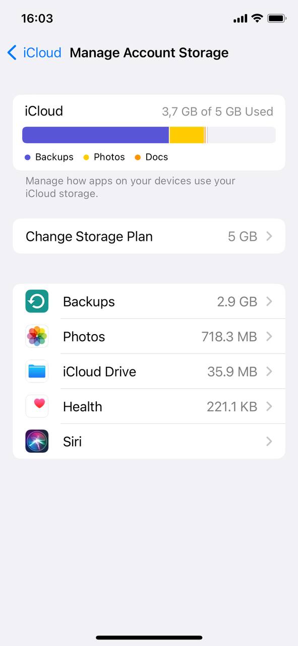 icloud storage usage