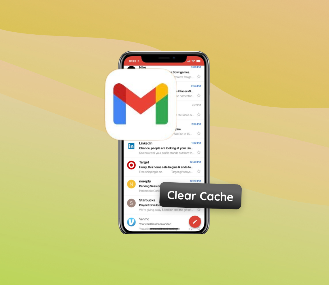 clear gmail cache iphone