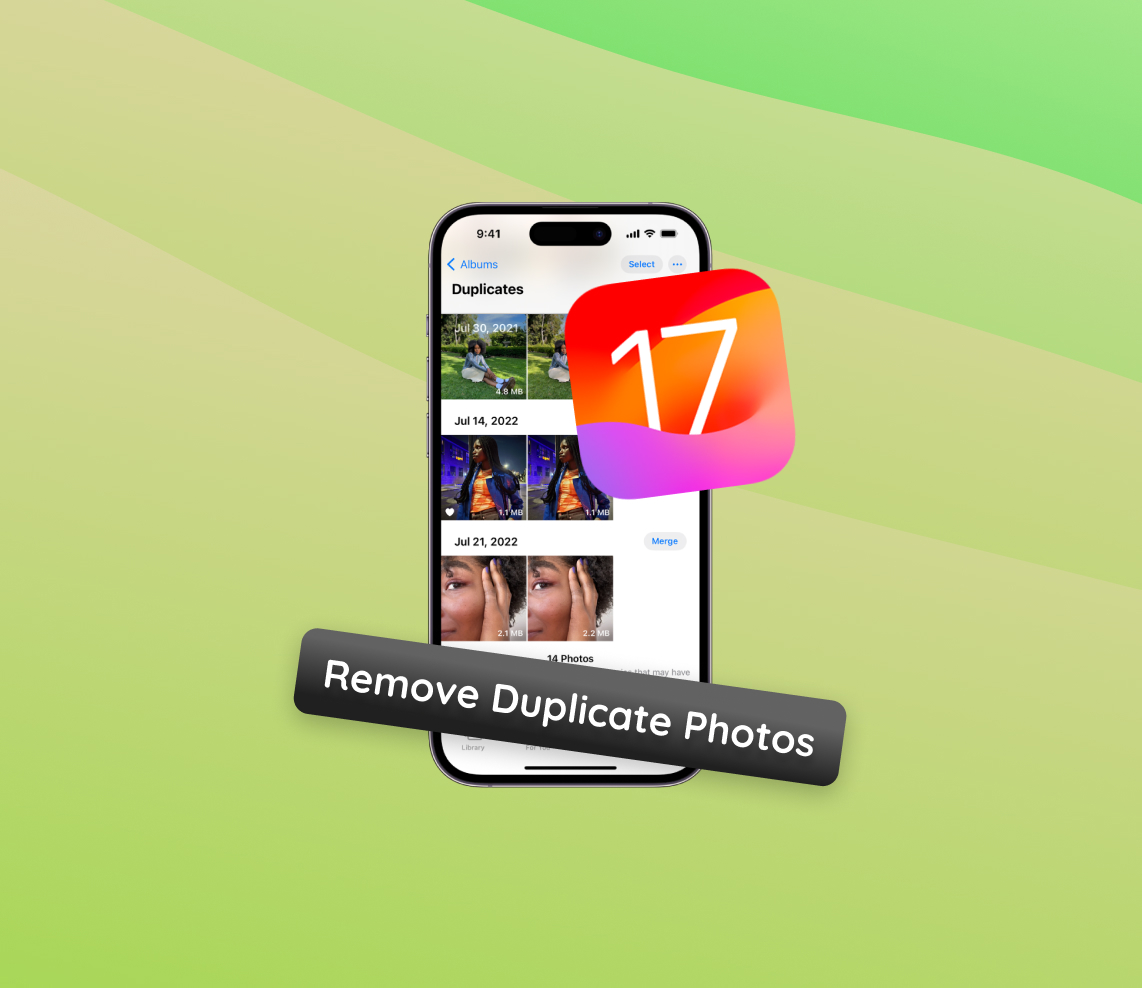 remove duplicate photos ios 17