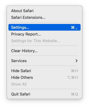 open safari settings