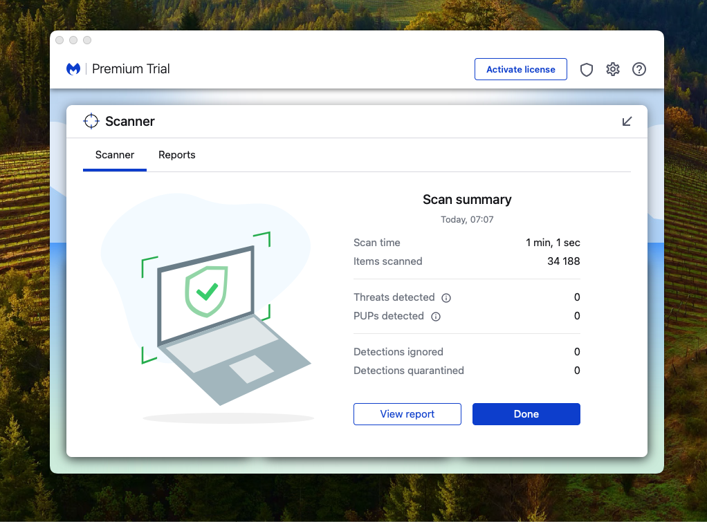 Malwarebytes Scan Results